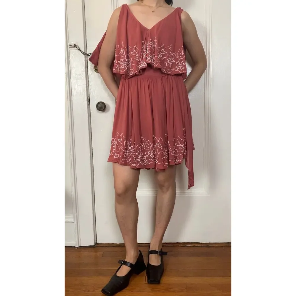 Free people floral pattern beaded wrap dress - Picture 4 of 6
